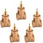 Imagem de Kit 5 Registros Gaveta Docol Base 1 1/4 Cobre
