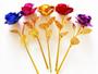 Imagem de Kit 5 Rosas Encantadas Golden Rose Flores Festa