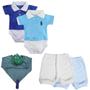 Imagem de Kit 5 Roupas de Bebê Maternidade Body Polo e Short Naninha