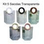 Imagem de Kit 5 Sacolas Transparente Com Alça Bolsa Presente Lembrança