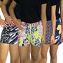 Imagem de Kit 5 Shorts Femininos Curtos Soltinhos Elástico Estampas Sortidas Suplex PP ao Plus Size