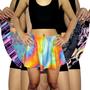 Imagem de Kit 5 Shorts Saias Femininos Godê Elástico Estampas Sortidas Suplex PP ao Plus Size