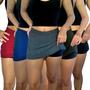 Imagem de Kit 5 Shorts Saias Femininos Soltinhos Elástico Lisos Cores Sortidas Suplex Pp ao Plus Size