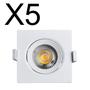 Imagem de KIT 5 SPOT LED QUADRADO DIRECIONAVEL EMBUTIR 7W BRANCO NEUTRO 4000k BIVOLT GALAXY