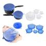Imagem de Kit 5 Super Tampas Silicone Potes Universal Stresh Premium