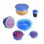 Imagem de Kit 5 Super Tampas Silicone Potes Universal Stresh Premium