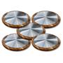 Imagem de Kit 5 Suportes Bandeja Com Formas De Alumínio 30Cm Para Cortar E Servir Pizza