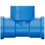 Imagem de Kit 5 Te Soldável Com Bucha Latão Rosca PVC Azul Canos Tubos Água Fria De 1/2" Polegadas 20mm Tigre