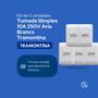 Imagem de Kit 5 Tomada Simples 10A 250V Aria Branco Tramontina