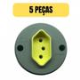 Imagem de Kit 5 tomada sobrepor 2p+t 10amp redonda 250v cinza perlex