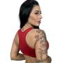 Imagem de Kit 5 Top Com Bojo Removível Nadador Feminino Treino Fitness Academia Liso Sutiã Soutien