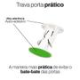 Imagem de Kit 5 Trava Porta Janela Fixador Autoadesivo Plástico Branco Prático Parede Rodapé
