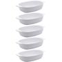 Imagem de Kit 5 Travessas para Servir de Melamina Branca 23cm com Alça