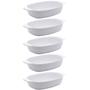 Imagem de Kit 5 Travessas para Servir de Melamina Branca 23cm com Alças para Restaurantes Casa Milão Lyor