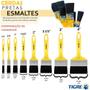 Imagem de Kit 5 Trinchas Pinceis Tigre Janela Portão Escada Esmalte Óleo Pintura Metais Média 10,16cm 4” 519 Polegadas Filamento Cerdas Sintéticas Preta