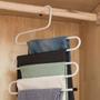 Imagem de Kit 5 Un Cabide Organizador Multiuso Aço p Roupas 5x1 Branco