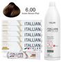 Imagem de Kit 5 Un Coloração 6.00 Louro Escuro Plus + Oxidante de 1L 30 Vol  Itallian Color
