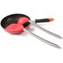 Imagem de Kit  5 utensílios de silicone vermelho cabo inox