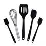 Imagem de Kit 5 Utensílios Silicone /  1 Garrafa Térmica com termometro digital 1L