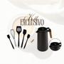 Imagem de Kit 5 Utensílios Silicone /  1 Garrafa Térmica com termometro digital 1L