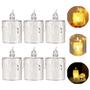 Imagem de Kit 5 Velas LED Transparente Luz Eletrônica Decoração 6,5cm