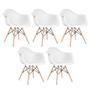 Imagem de KIT - 5 x cadeiras Charles Eames Eiffel DAW com braços - Base de madeira clara -