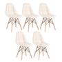 Imagem de KIT - 5 x cadeiras estofadas Eames Eiffel Botonê - Base de madeira clara
