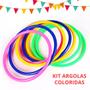 Imagem de Kit 50 Argolas Coloridas Brinquedo Educativo Jogo Festa Junina Arremesso Coordenação