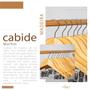 Imagem de Kit 50 Cabide de Madeira 44cm Madeira Premium com Presilha Marfim