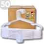 Imagem de Kit 50 Cabides Infantil Acrilico Plastico Transparente Reforçado Bebe Juvenil