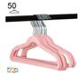 Imagem de Kit 50 Cabides Infantil Rosa Pink Slim Ultra Finos Veludo