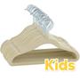 Imagem de Kit 50 Cabides Veludo Infantil Slim Antiderrapante Bege