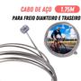 Imagem de KIt 50 Cabos De Aço Para Freio De Bicicleta 1.75m Reforçado Universal Com 50 Terminais Resistentes