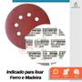 Imagem de Kit 50 Disco De Lixa Fecho Aderente Vermelho Pluma 8 Furos 115mm Grão 40