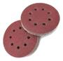 Imagem de Kit 50 Disco De Lixa Fecho Aderente Vermelho Pluma 8 Furos 115mm Grão 40