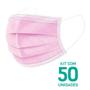 Imagem de Kit 50 Máscaras Descartáveis Adulto Tripla Camada Cor Rosa