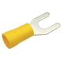 Imagem de Kit 50 Terminais Conectores Forquilha Garfo Amarelo Pré Isolado Nylon Energia Elétrico 4mm a 6mm M6