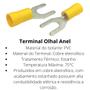 Imagem de Kit 50 Terminais Conectores Forquilha Garfo Amarelo Pré Isolado Nylon Energia Elétrico 4mm a 6mm M6