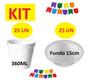 Imagem de Kit 50 Un Descartáveis Isopor Potes 360Ml E Cumbucas 15Cm
