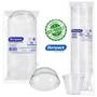 Imagem de Kit 500un Copo 266ml Pet Transparente 9oz/98 + Tampa Bolha SEM Furo Bompack