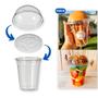 Imagem de Kit 500un Copo 354ml Pet Transparente 12oz/98 + Tampa Bolha SEM Furo + Tampa Reta SEM Furo Bompack