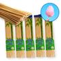 Imagem de Kit 500un Varetas de Bambu 40cm 4mm Palito Algodão Doce Sustentável Bompack (5x100pct)