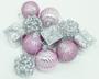 Imagem de Kit 55 Peças Tubo Natalino Enfeite Árvore De Natal Rosa 5cm