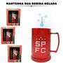 Imagem de Kit 5Un Caneca Copo Vermelho Gel 300ml Isolante Térmico Chopp Cerveja Escudo São Paulo Oficial