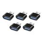 Imagem de Kit 5x Adaptador Plug OTG Conversor Usb Tipo A Fêmea Para Usb C Macho Celular Tablet Notebook
