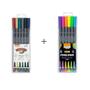 Imagem de Kit 6/12/16/18/24 Canetas Coloridas Ponta Fina Fineliner BRW 0.4mm