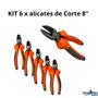 Imagem de Kit 6 Alicate de corte diagonal polido 8" polegadas Shark Blue