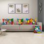 Imagem de Kit 6 almofadas Cheias 40cm x 40cm Decorativas Estampadas Digital Coloridas Sala Sofá Quarto