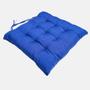 Imagem de Kit 6 Almofadas Decorativa Futon Assento De Cadeira Sofa Pallet Banco Azul Royal Cheia Confortavel Macio C/ Fitas De Amarrar 40x40CM