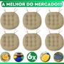 Imagem de Kit 6 Almofadas Futton Assento De Cadeira Confortável Macio Futton C/ Fitas De Amarrar 40x40CM Redondas